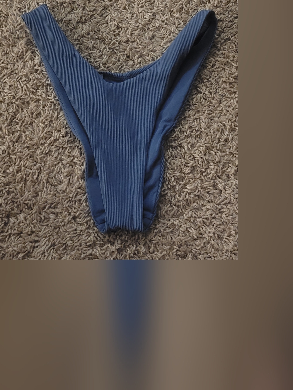 Aerie Ribbed Blue Cheekier Bikini Bottom